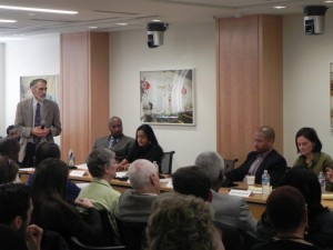 The Sentencing Project’s Marc Mauer moderates Justice Roundtable panel featuring Professor Paul Butler and then-ACLU Center for Justice Director Vanita Gupta.        